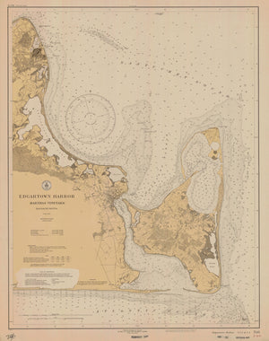Edgartown Harbor - Martha's Vineyard Map - 1927