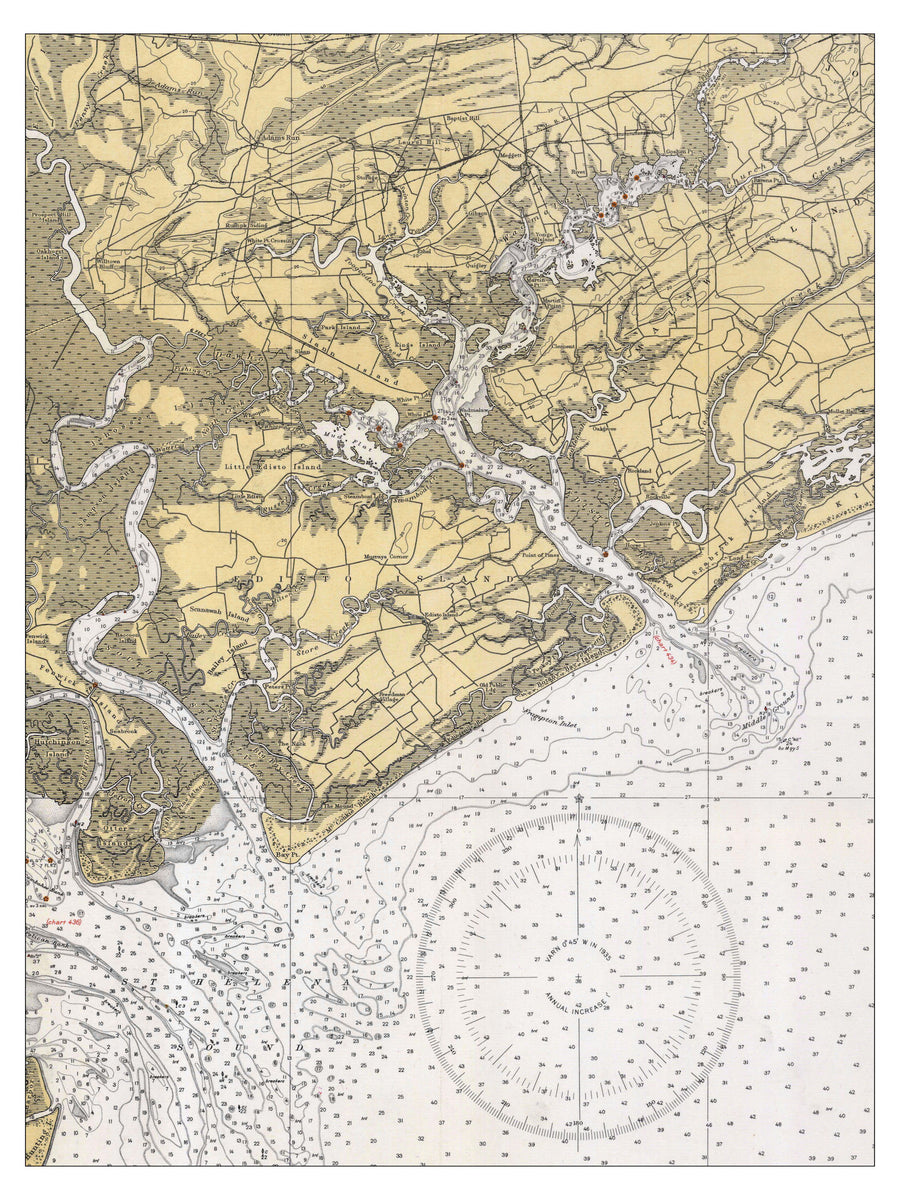 Edisto Island Map - 1934