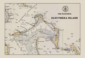 Eleuthera Island Map - Bahamas 1933