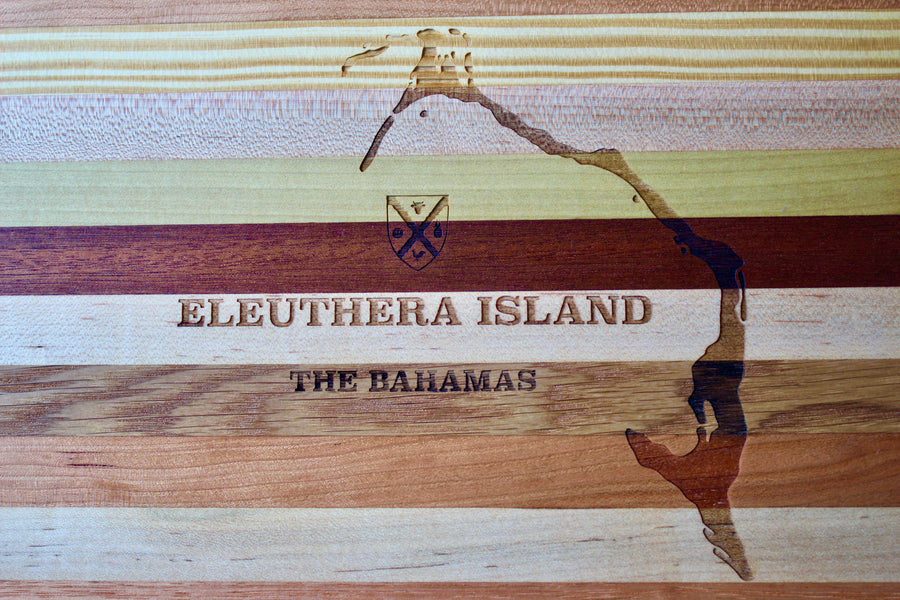 Eleuthera Map Engraved Wooden Serving Board & Bar Board