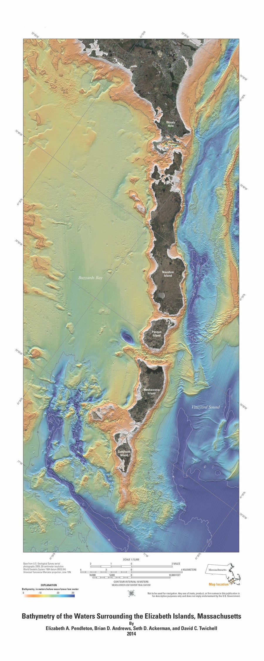 Elizabeth Islands - Cape Cod - Bathymetric Map 2014
