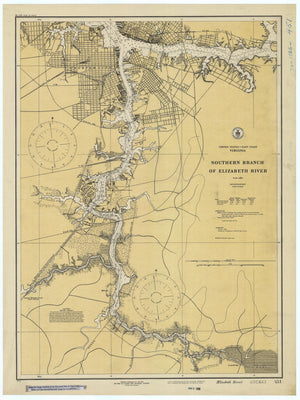 Elizabeth River Map- Southern Branch - 1926