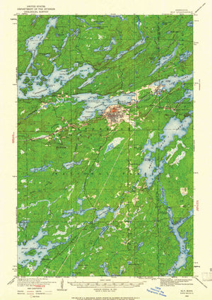 Ely Minnesota Topographical Map 1933