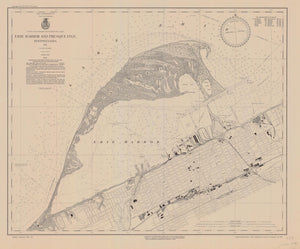 Erie Harbor and Presque Isle Map - 1934