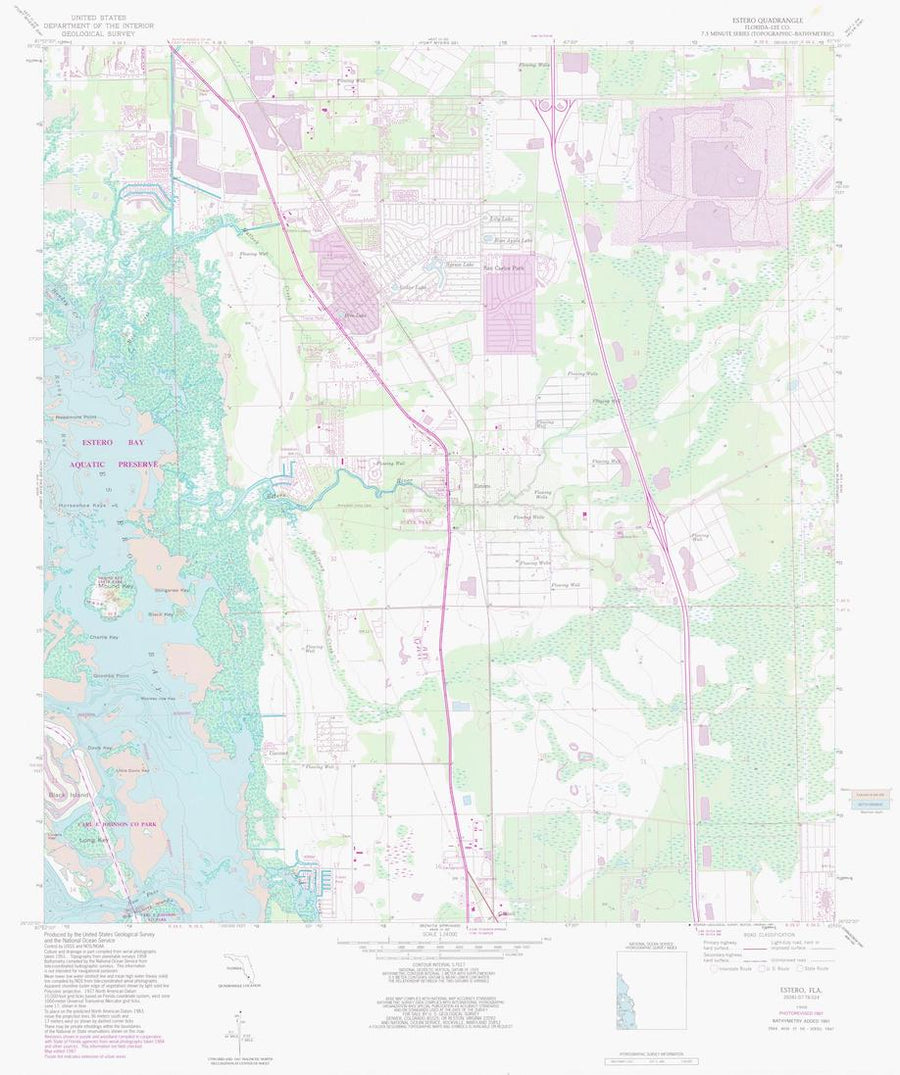 Estero FL Map - 1987