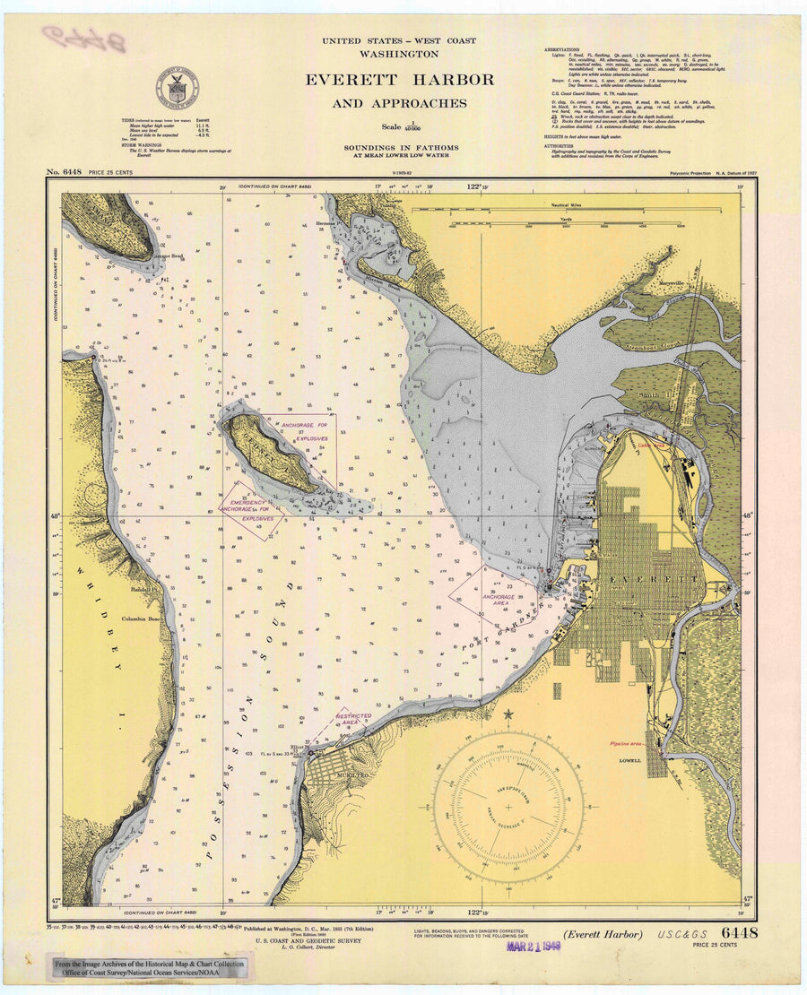 Everett Harbor Map - 1948