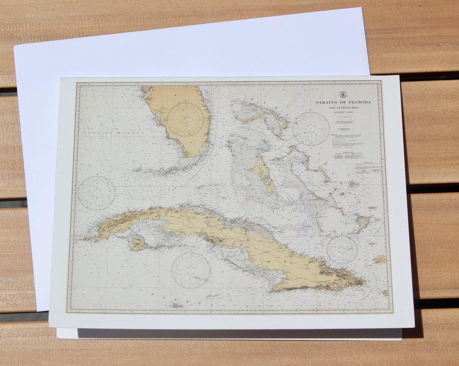 Florida Keys & Cuba Map Notecards (1933) 4.25"x5.5"