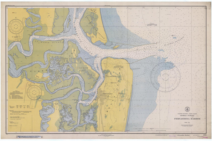Fernandina Harbor Map - 1938
