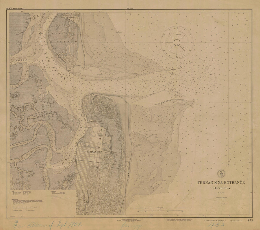 Fernandina Harbor Entrance Map - 1922