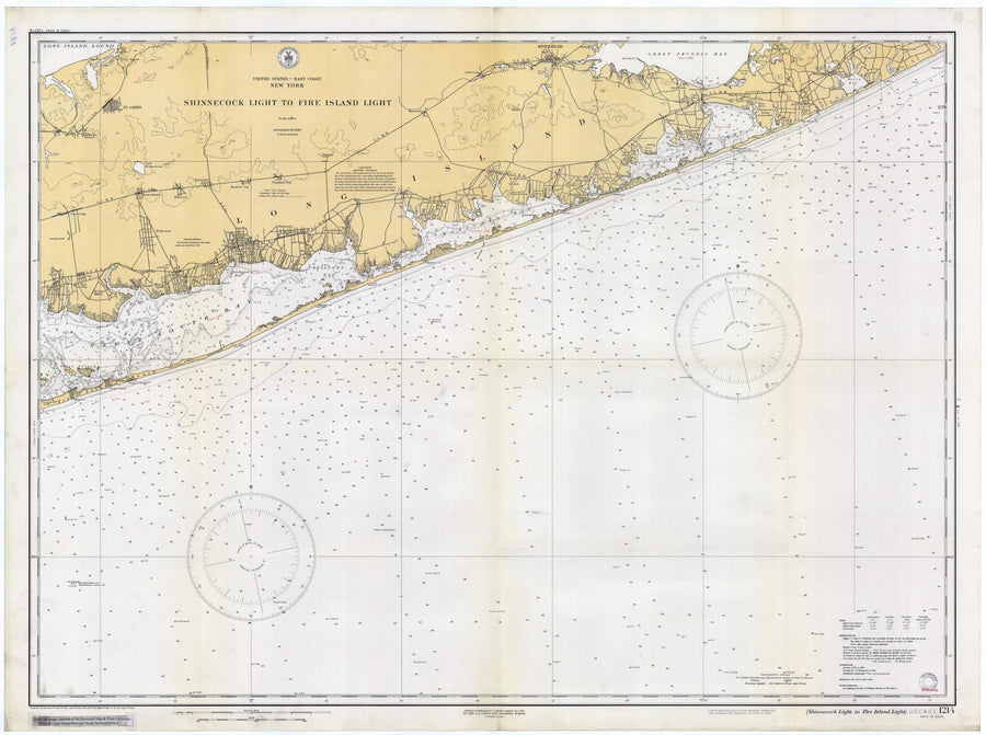 Fire Island Light to Shinnecock Light Map - 1929