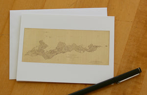 Fisher's Island Map Notecards (1882) 4.25"x5.5"