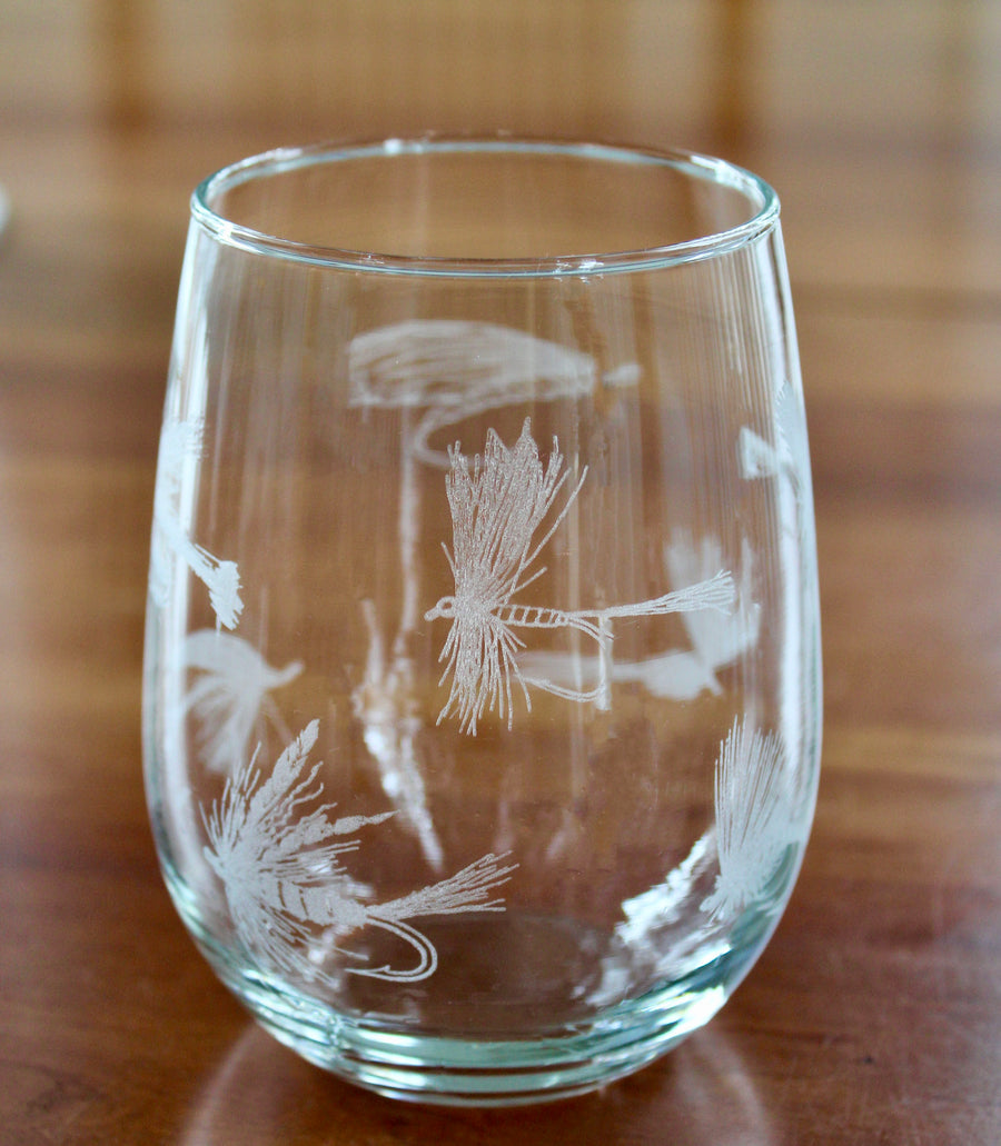 Fly Fishing Engraved Glasses