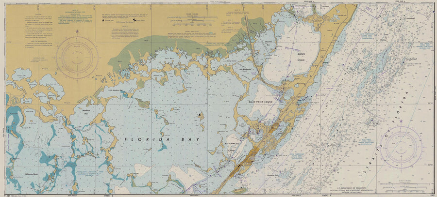 Florida Bay & Straits of Florida Map - 1980