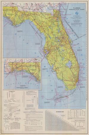 Florida Aeoronautical Chart Map - 1956