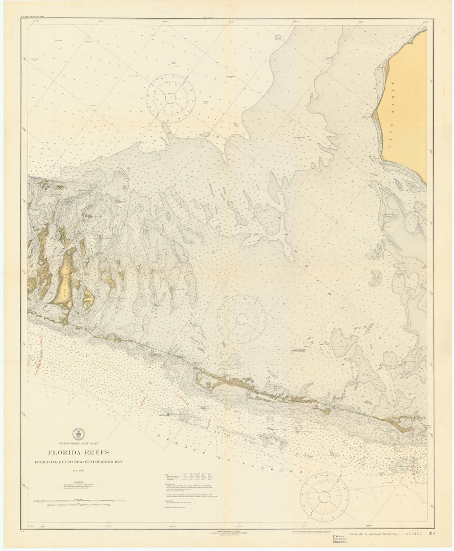 Florida Reefs Map  - Long Key to Newfound Harbor Key - 1919