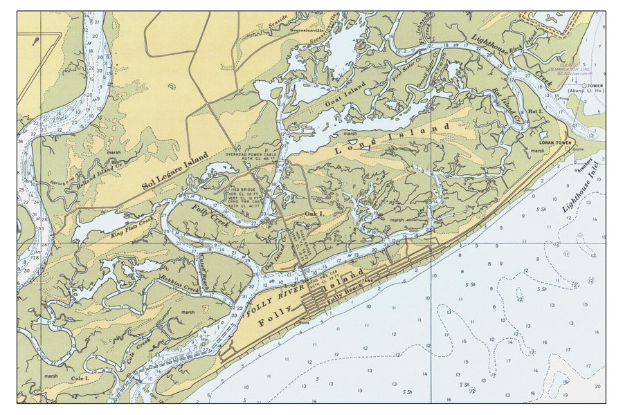 Folly Island Map - 1980