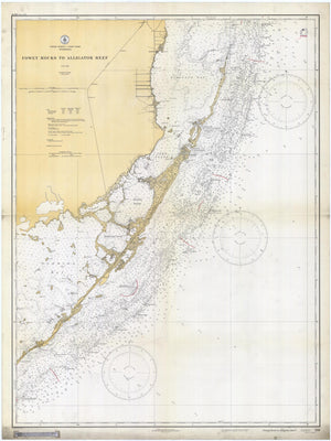 Fowey Rocks to Alligator Reef Map - 1933