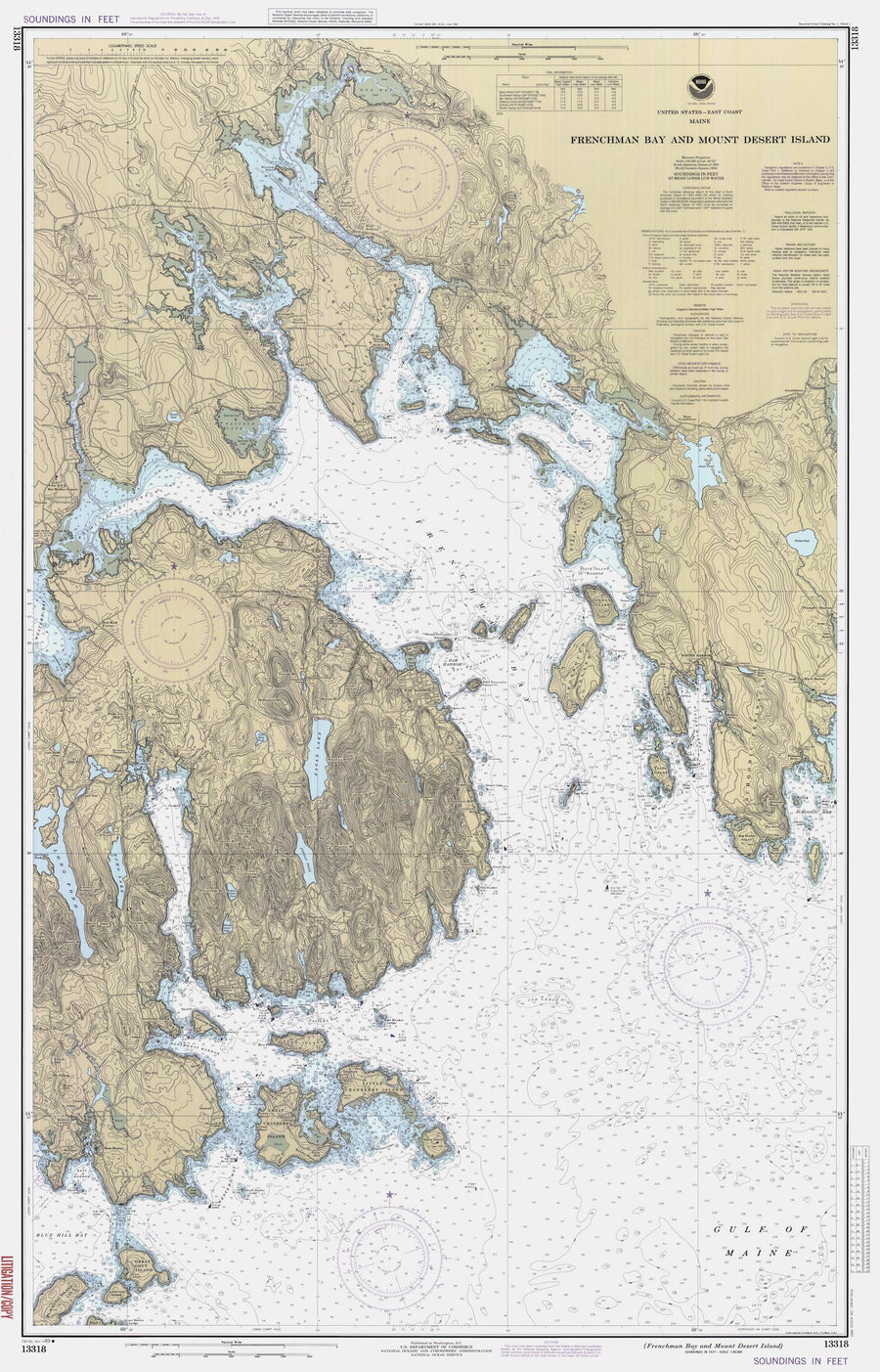 Mount Desert Island Map - Frenchman's Bay - 1989