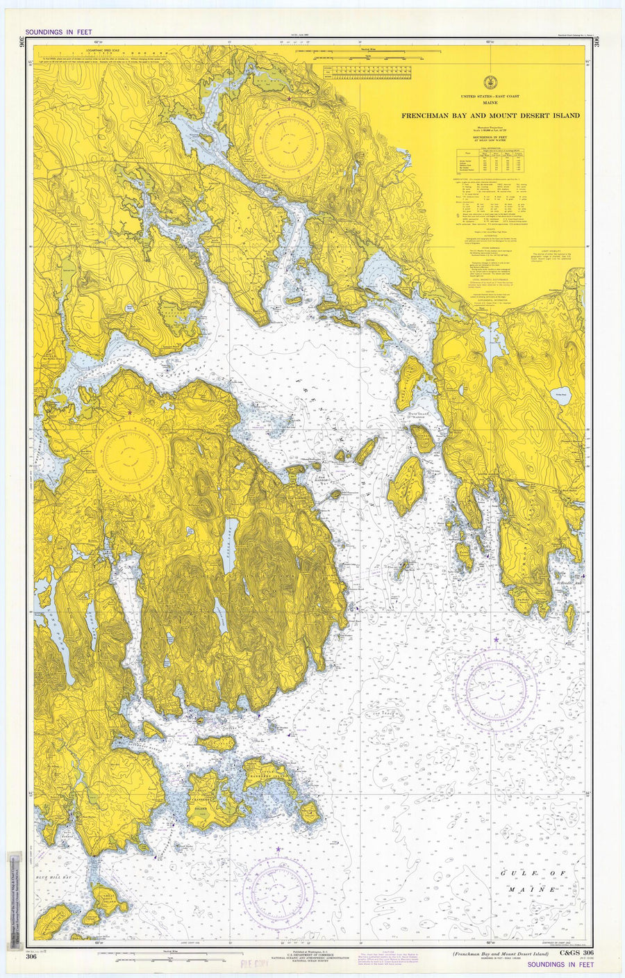 Frenchman Bay and Mount Desert Island Map -1972