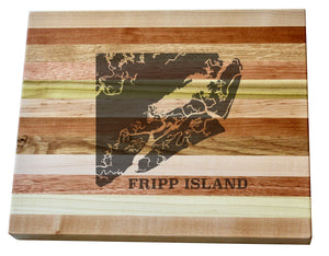 Fripp Island Map Engraved Wooden Serving Board & Bar Board