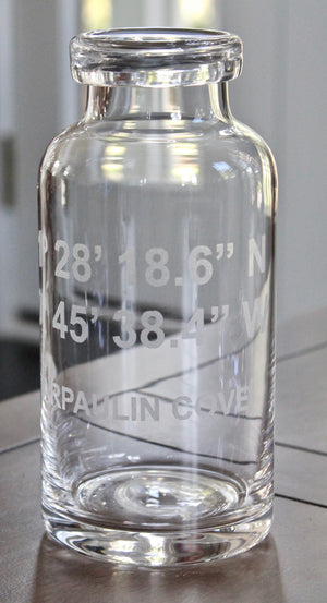 Custom GPS Coordinates Engraved Glass Carafe