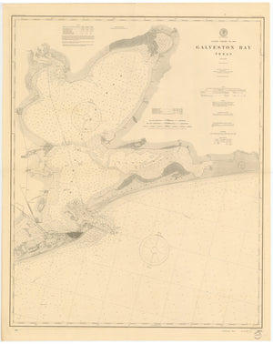 Galveston Bay Texas Map - 1901