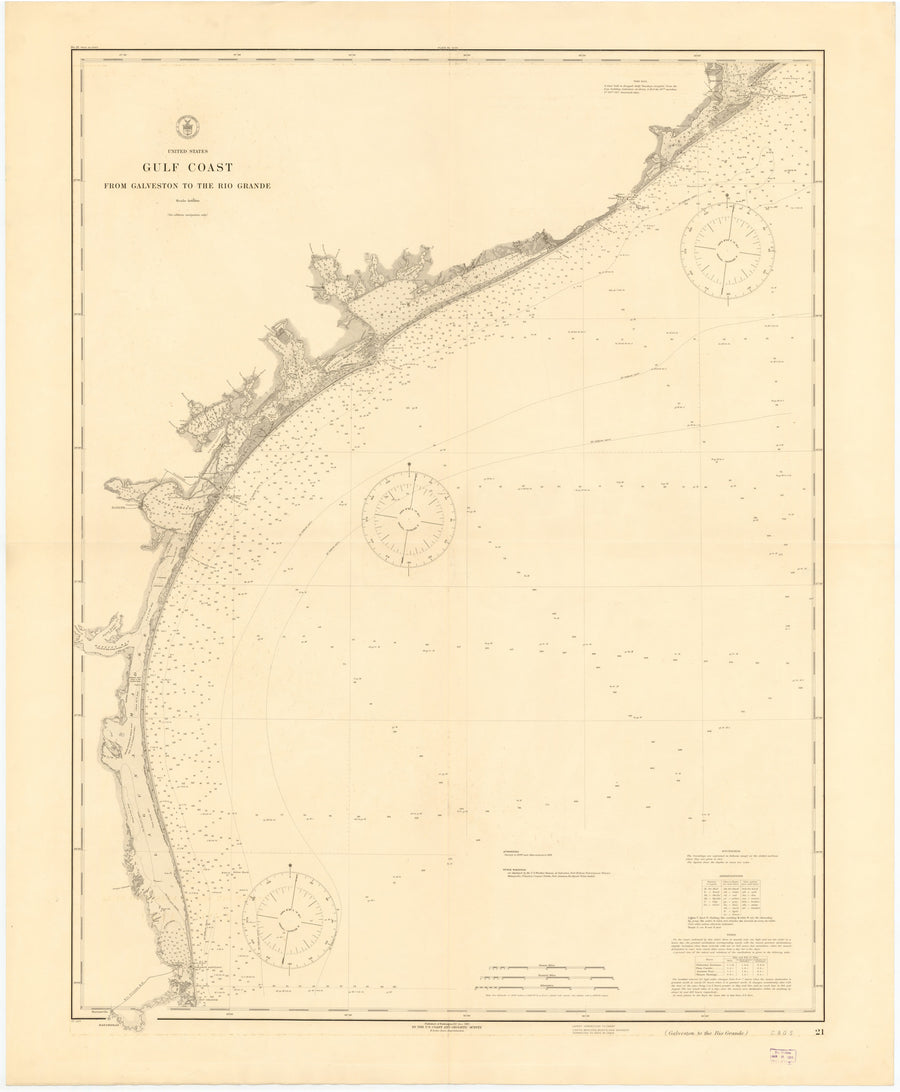 Galveston Bay to Rio Grande Map - 1915