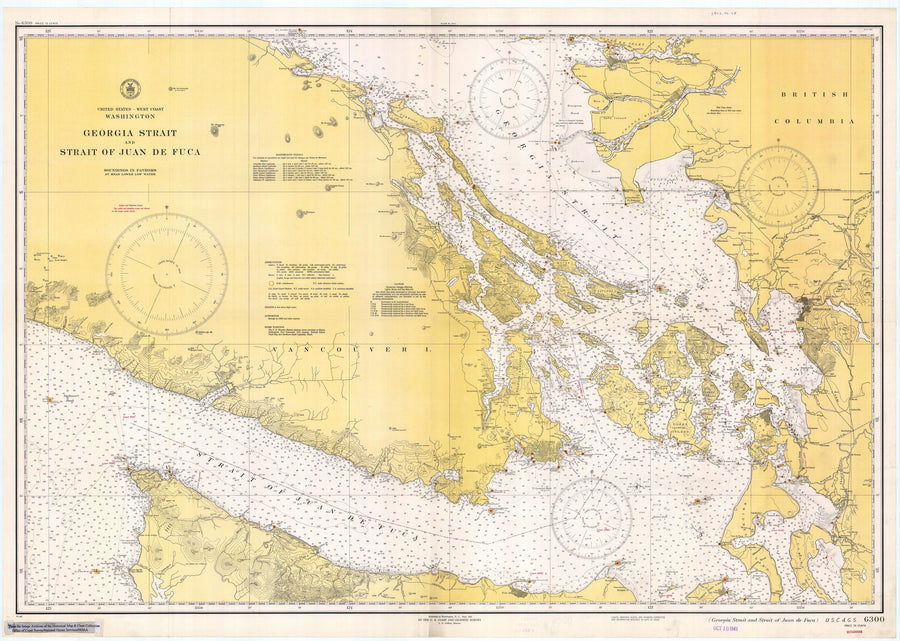 Georgia Strait and Strait of Juan de Fuca Map - 1941