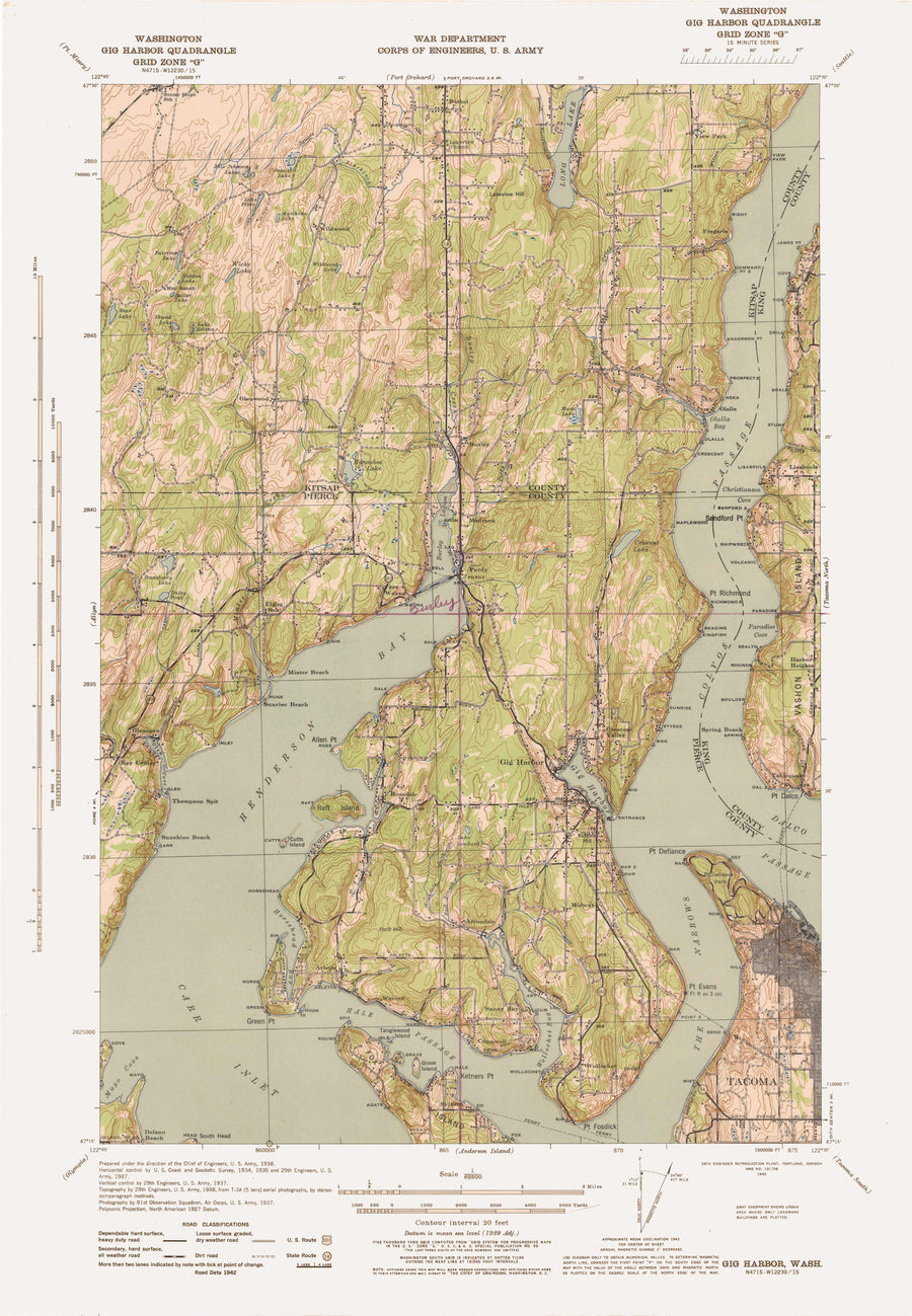 Gig Harbor Topographic Map 1943