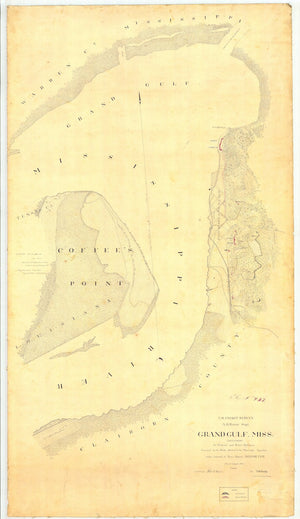 Grand Gulf Mississippi Map - 1864
