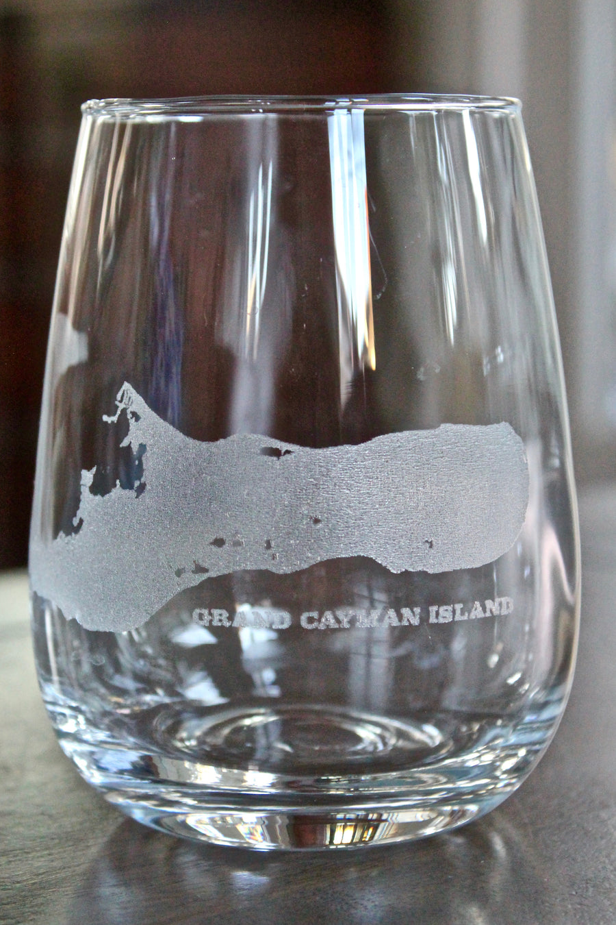 Grand Cayman Island Map Engraved Glasses