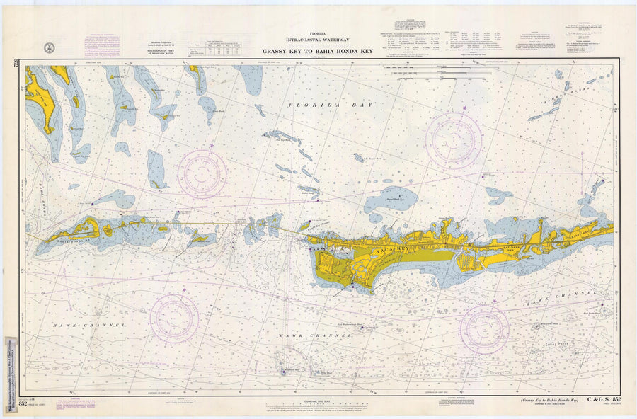 Grassy Key to Bahia Honda Key Map - 1966