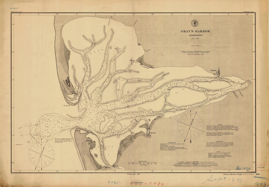 Gray's Harbor (Washington) Map - 1890