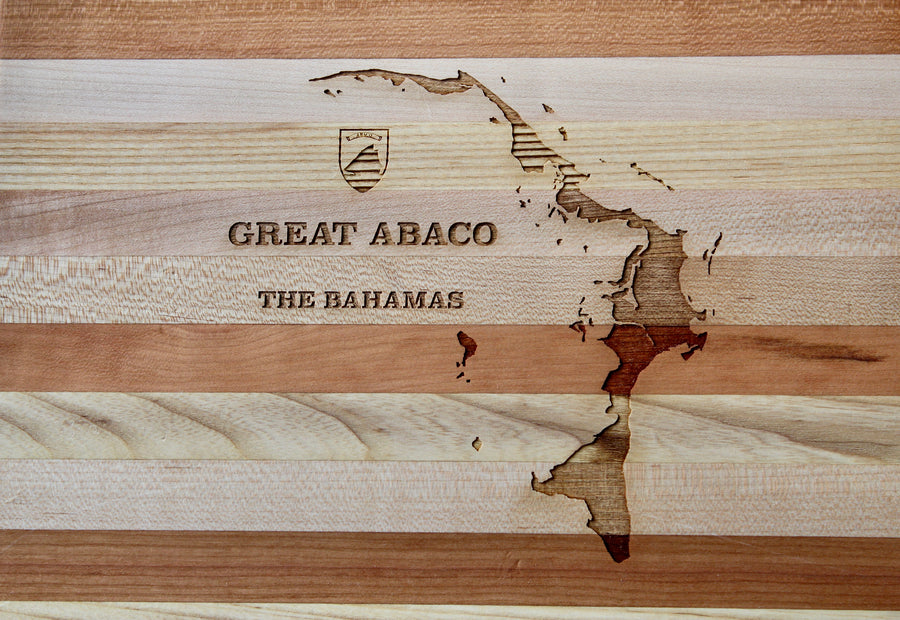 Great Abaco Map Engraved Wooden Serving Board & Bar Board