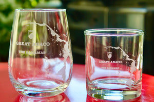 Great Abaco Island Map Engraved Glasses
