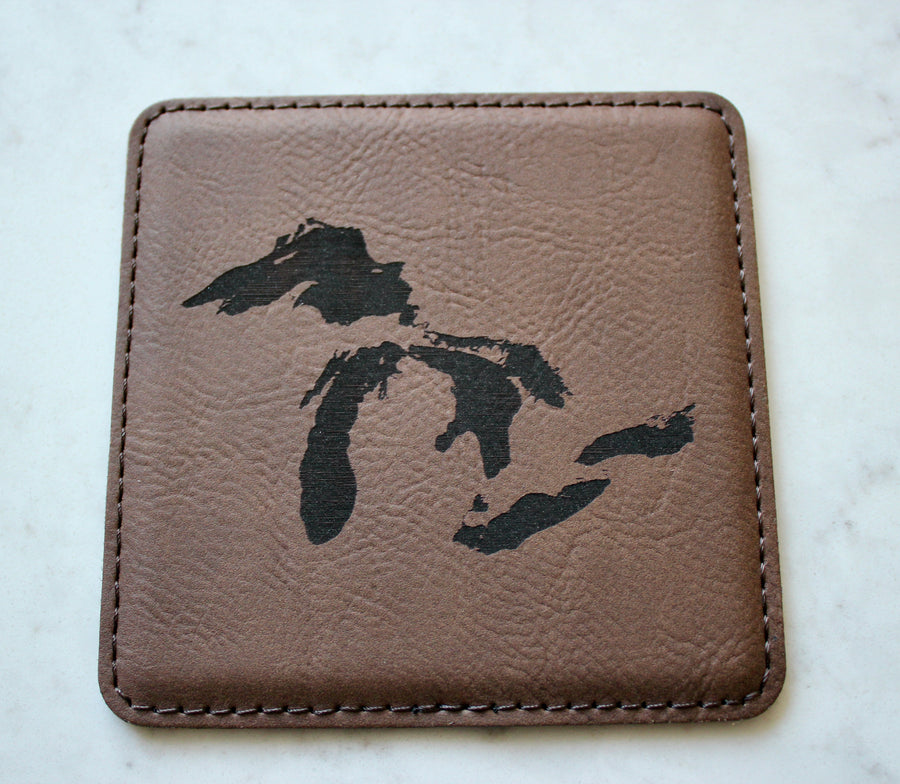 Great Lakes Coaster Set - Dark Brown