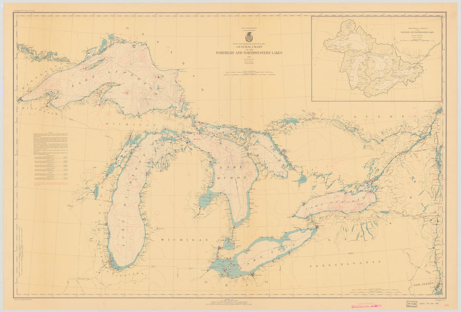 Great Lakes Map - 1938