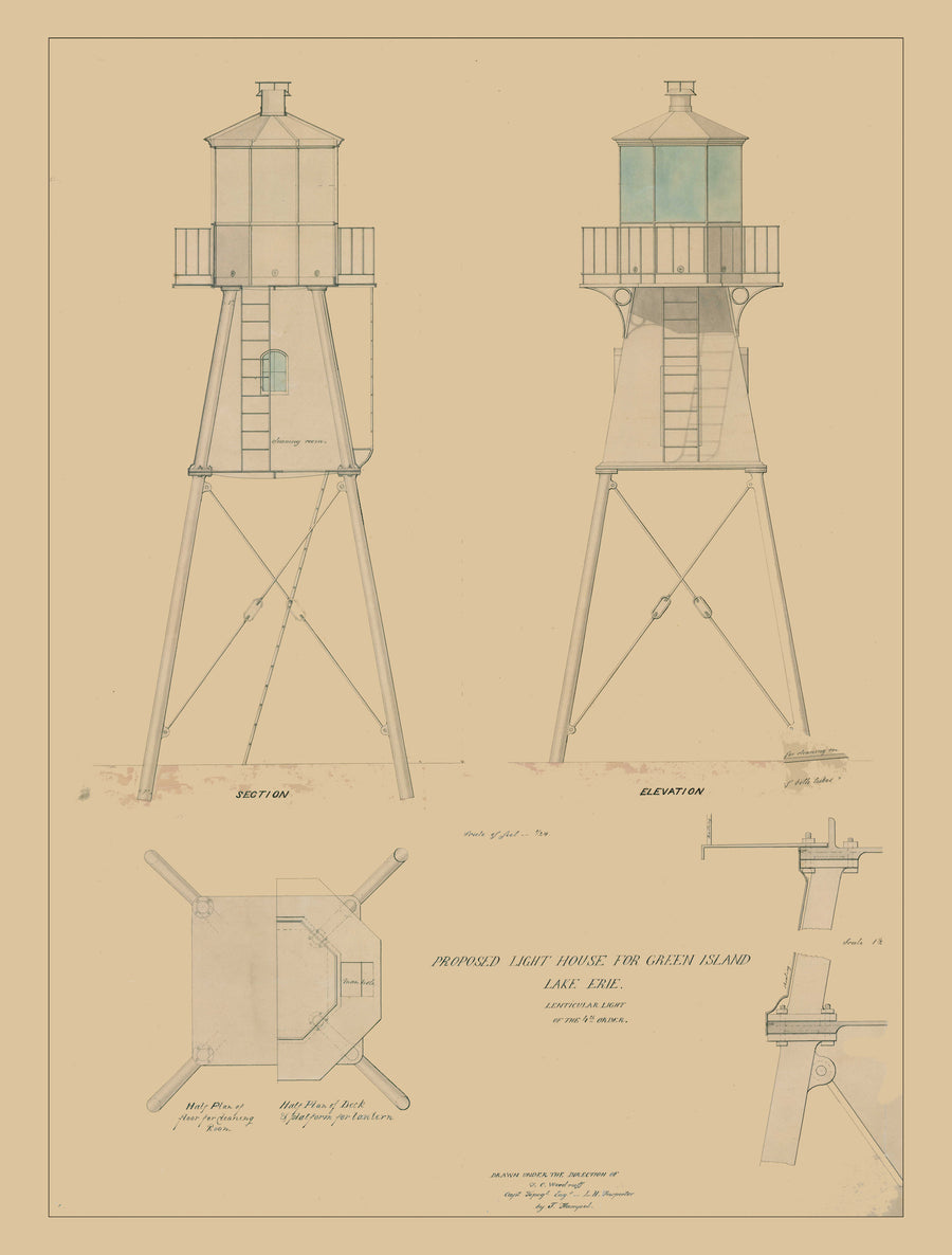 Green Island Lighthouse Plans - Lake Erie