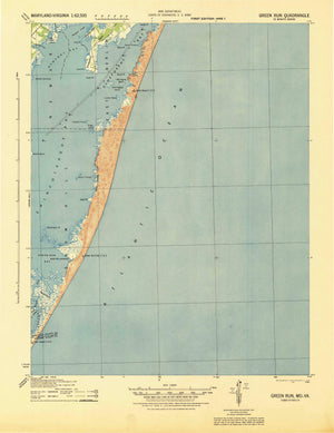 Green Run and Chincoteague Bay Map - 1944