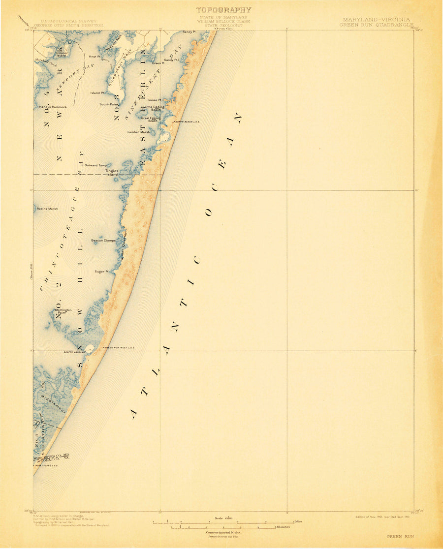 Green Run and Chincoteague Bay Map - 1901