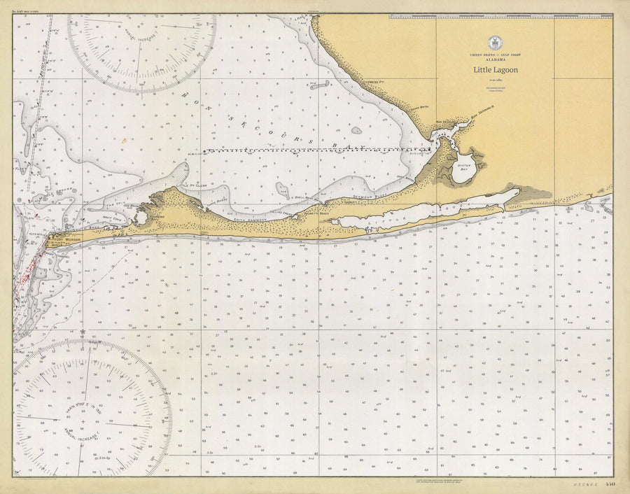 Little Lagoon - Gulf Shores Alabama Map - 1933