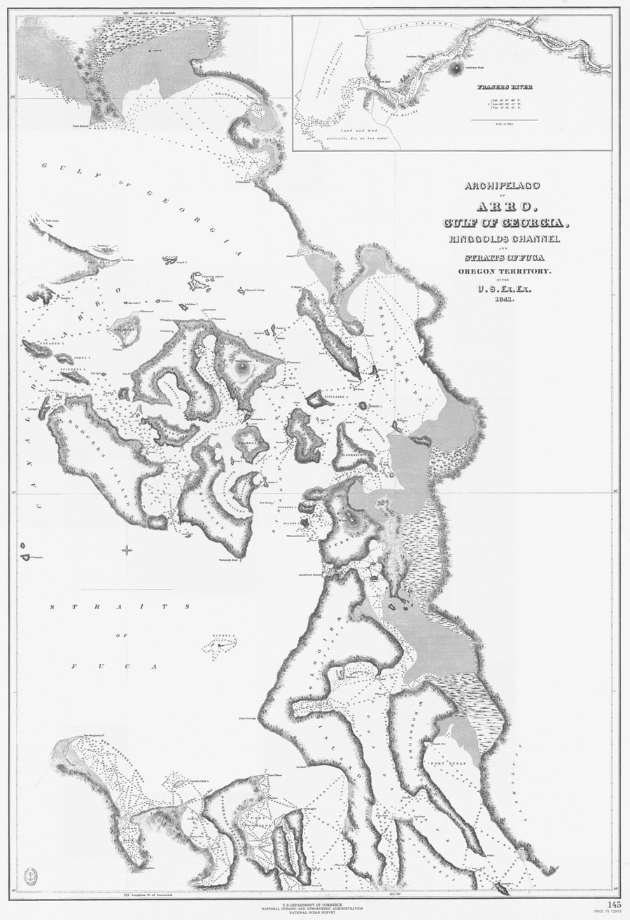 Gulf of Georgia & San Juan Islands Map - 1841