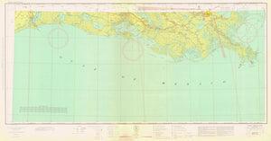 Gulf of Mexico - New Orleans and Mississippi Delta Map - 1935