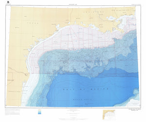 Gulf of Mexico (Western) Bathymetric Fishing Map  - 1986