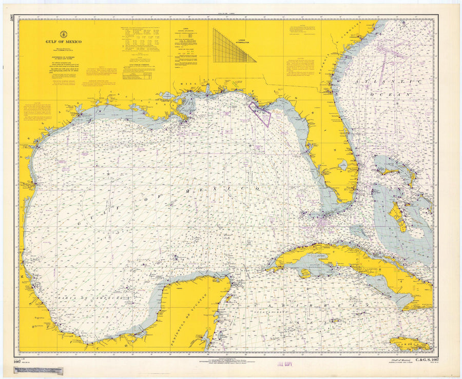 Gulf of Mexico Map  - 1966