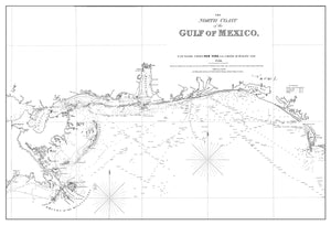 Gulf of Mexico Map - St. Marks to Galveston - White (zoom)