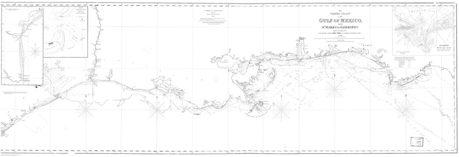 Gulf of Mexico Map - St. Marks to Galveston - White