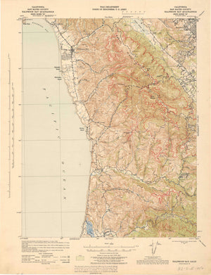Half Moon Bay California Topographic Map - 1943
