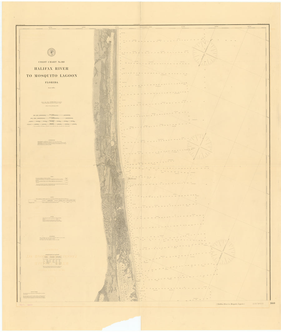 Halifax River to Mosquito Lagoon Map - 1882