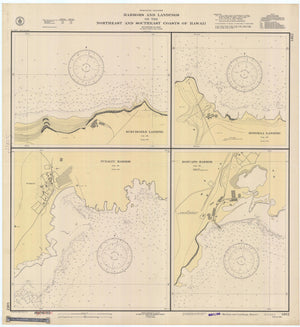 Hawaii Harbors and Landings Map -1944